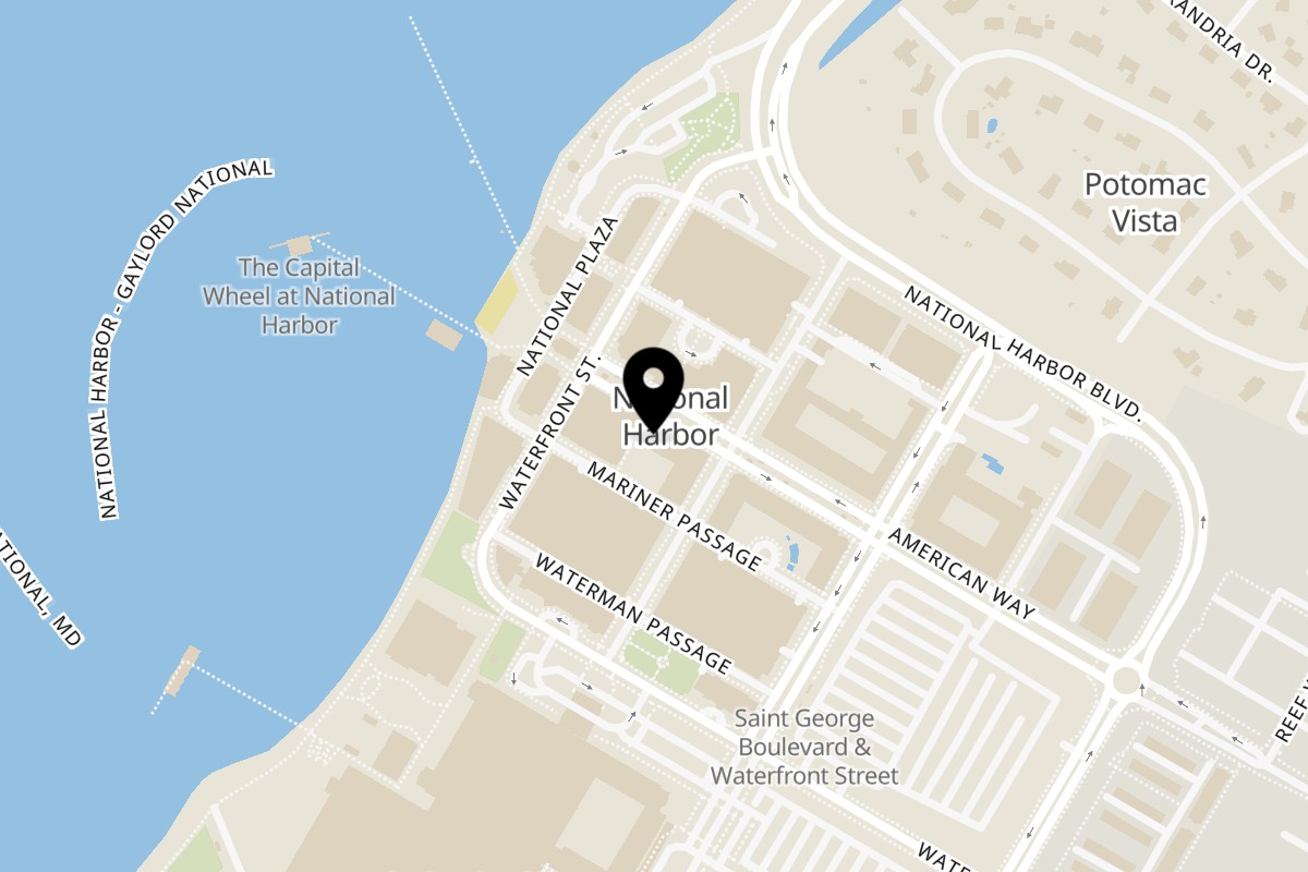 Map showing the location of Bombay Street Food National Harbor on 151 American Way in Oxon Hill